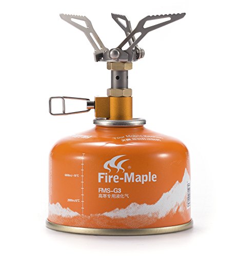 - Fire-Maple FMS-300T Ultralight Titanium Backpacking Camping Gas Stove | 2600W Pocket Backpacking Cooking Folding Burner -