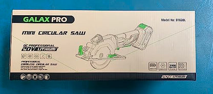 - GALAX PRO Mini Circular Saw | 20V 3400RPM Professional Cordless Circular Saw | Adjustable Angle and Depth | Max Cutting Depth 42.8mm (90°) | 28mm(45°) | Laser Guide | Blade 115mm -