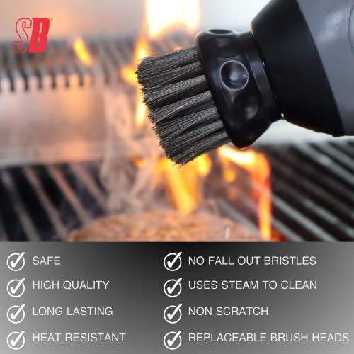 - Sizzle Buddy BBQ Brush with Scraper | Stainless Steel BBQ Cleaning Brush -