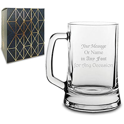 - Personalised Engraved Oversized Pint Glass Tankard | Gift Box -