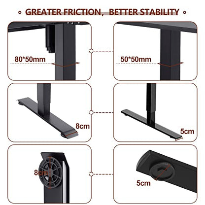 Devoko Electric Standing Desk 160x80cm with USB Charging Height Adjustable Desk with Desktop Sit Stand Up Desk Heavy Duty Steel 3 Memory Smart Pannel(Black)