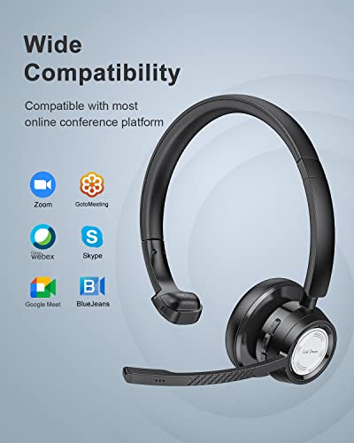 - Link Dream Bluetooth Headset with Microphone | Wireless Headset with Mic Noise Cancelling & USB Dongle -