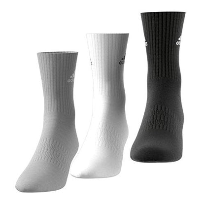 adidas Men's Cush Crw 3pp Socks, Multicolore (Black/Grey/White), L UK