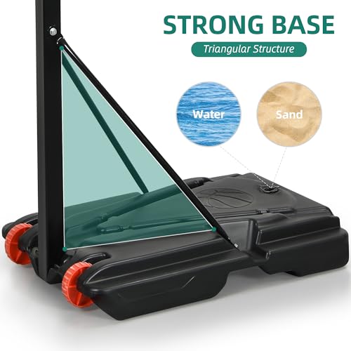 - YITAHOME Basketball Backboard Hoop Net Set, 105-260CM Height Adjustable Basketball Stand with Wheels