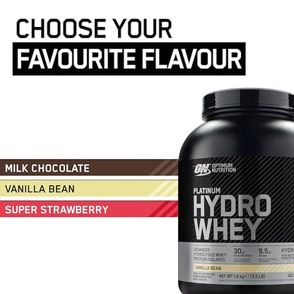 - Optimum Nutrition Platinum Hydro Whey | Hydrolysed Whey Protein | Vanilla Bean -