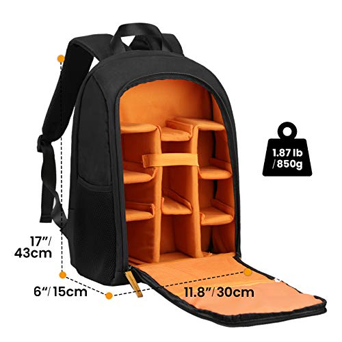 - TARION Camera Backpack | Photography Backpack with Large Capacity |Padded Insert, 15'' Laptop Compartment | Waterproof -