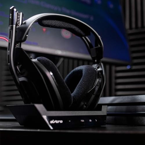 ASTRO Gaming A50 Wireless Headset + Gaming Charging Station, 4th Gen, Dolby, Balancing Gaming Sound and Voice, 2.4 GHz Wireless Connection, PS5 (HDMI adapter required), PS4, PC, Mac - Black