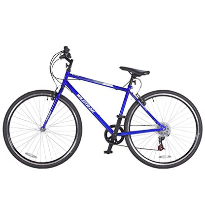 - Wildtrak - Steel Trekking Bike, Adult, 700C, 6 Speed - Blue
