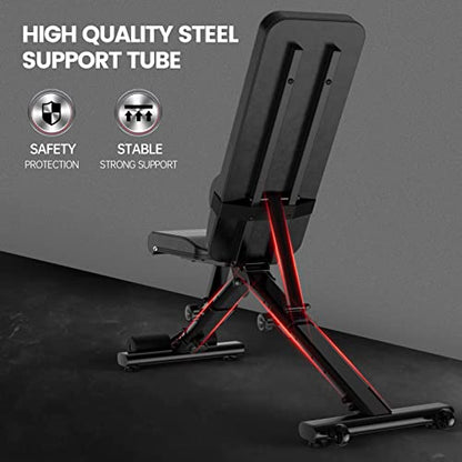 - PASYOU Adjustable Weight Bench with Spine Support | Weight Bench Foldable 90 Degree -