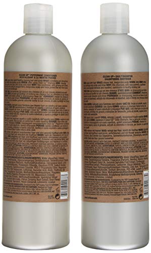 Bed Head for Men by TIGI | Clean Up Shampoo and Conditioner Set | Moisturising And Smoothing Daily Haircare For Healthy Hair and Scalp | Ideal For Normal Hair | 2x750ml