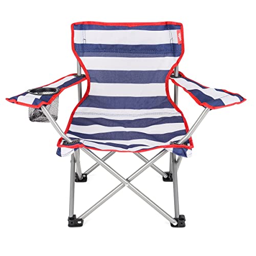 - Yello Kid's Folding Beach Chair Camping, Blue/White Stripe, 35 x 58 x 53 cm