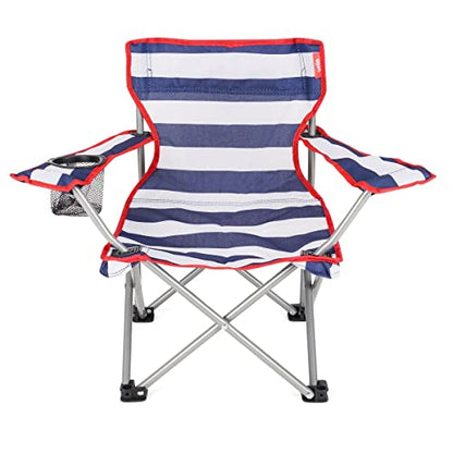 - Yello Kid's Folding Beach Chair Camping, Blue/White Stripe, 35 x 58 x 53 cm