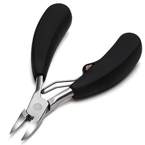 BEZOX Precision Toenail Clippers for Thick or Ingrown Toenails- Podiatrist Toenail Clippers - Professional Large Nail Clipper Grooming Tool - W/Metal Box/Spare Spring