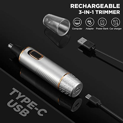 - Rechargeable Nose Hair Trimmer for Men | 2024 Professional Upgrade Nose Trimmer -