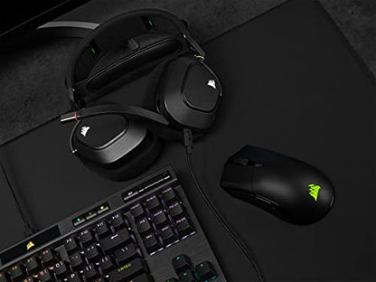 CORSAIR HS80 RGB Over Ear WIRELESS Multiplatform Gaming Headset – Dolby Atmos – Omni-Directional Microphone – iCUE Compatible – PC, Mac, PS5, PS4 – Carbon