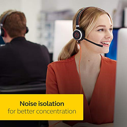 - Jabra Evolve 40 MS Stereo Headset | Microsoft Certified Headphones for VoIP Softphone | Passive Noise Cancellation -