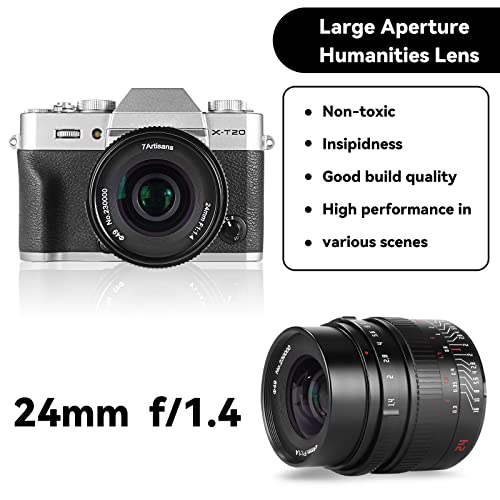 7artisans 24mm F1.4 APS-C Manual Prime Lens Large Aperture Compatible for Canon EF-M Mount Mirrorless Cameras M1 M2 M3 M5 M6 M10