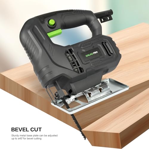 - GALAX PRO 400W Variable Speed Jigsaw | 3000 SPM,±45° Bevel Cutting | Lock-on Button -