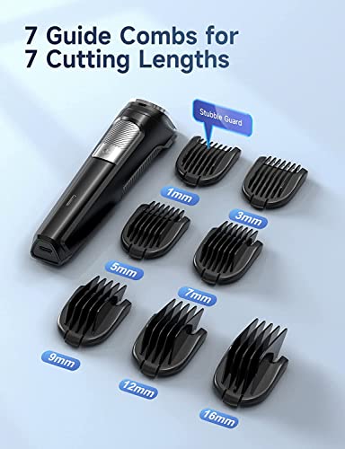 Beard Trimmer Hair Clippers Men, Nose & Ear Trimmer, 9-in-1 Body Groomer Men Kit, Cordless Rechargeable Hair Clippers with 7 Limit Combs, Stainless Steel Blades,Extra Long Life Beard&Hair Grooming Kit