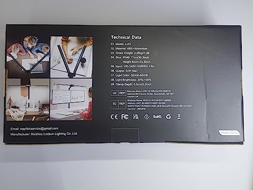 - Hapfish LED Desk Lamp for Office | 24W Double Head Desk Light Bar for Study | Super Wide & Bright | 5 Color Modes and 5 Dimmable -