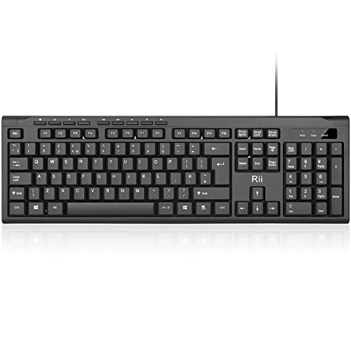 - Rii USB Wired Keyboard | Full Size Office Keyboard Compatible with Mac PC Tablet Windows & Android -
