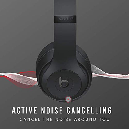 beats Studio3 Wireless Noise Cancelling Over-Ear Headphones - Apple W1 Headphone Chip, Class 1 Bluetooth, Active Noise Cancelling, 22 Hours Of Listening Time - Matte Black