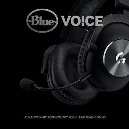 - Logitech G PRO X Gaming-Headset | Corded | Over-Ear Headphones with Blue VO!CE Mic -