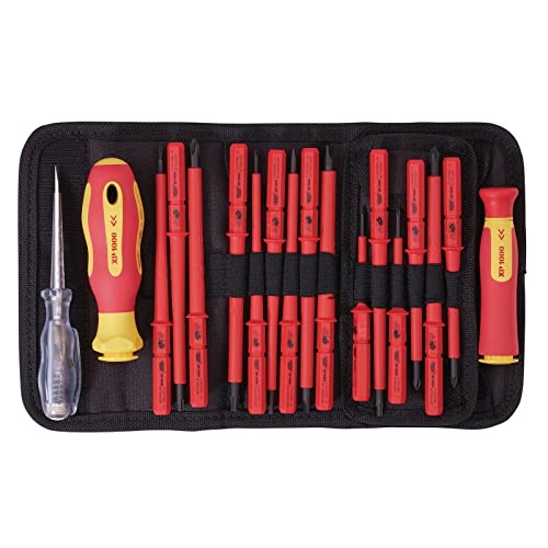 - Draper XP1000 18 Piece Precision Screwdriver Set | VDE Dual Insulated Interchangeable Blade | Electrical Tool Driver Set -