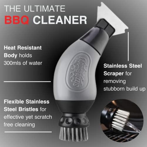 - Sizzle Buddy BBQ Brush with Scraper | Stainless Steel BBQ Cleaning Brush -