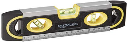 Amazon Basics Magnetic Torpedo Level and Ruler - 9-Inch