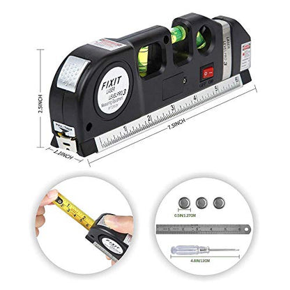- Spirit Level | Laser Measure Multipurpose | Laser Level Spirit Level | Standard Metric Ruler Laser Measuring Tape 8ft/2.5M -