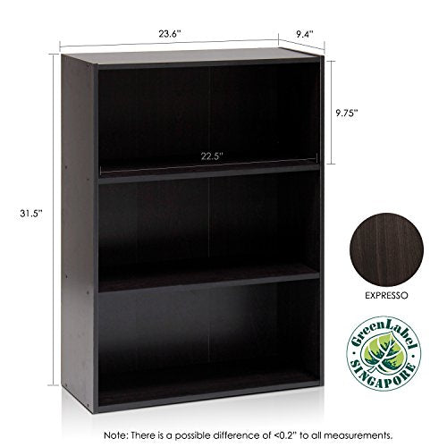 - Furinno 4-Tier Bookcases | Display Shelves | Wood | Steam Beech -
