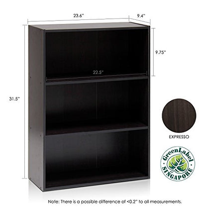 - Furinno 4-Tier Bookcases | Display Shelves | Wood | Steam Beech -