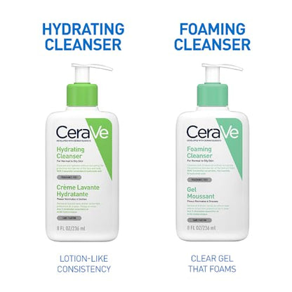 CeraVe Hydrating Cleanser for Normal to Dry Skin 236 ml with Hyaluronic Acid and 3 Essential Ceramides