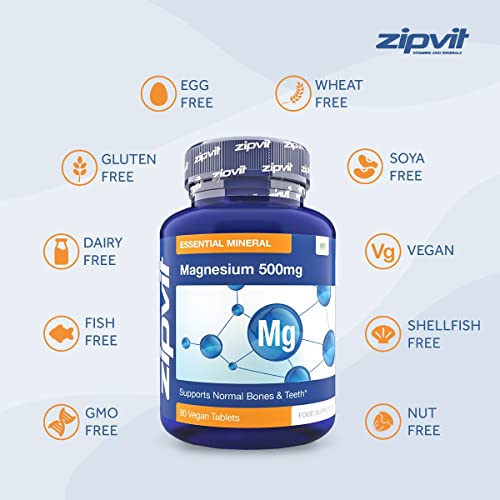 - Magnesium 500mg | 90 Vegan Tablets | 3 Months Supply | Supports Muscle and Bone Health -