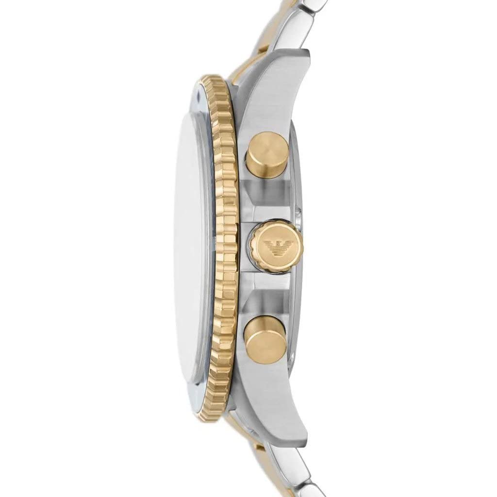 - Emporio Armani Watch for Men | Chronograph Movement | 43mm Silver / Steel Stainless Steel case with a Stainless Steel strap | AR11362 -