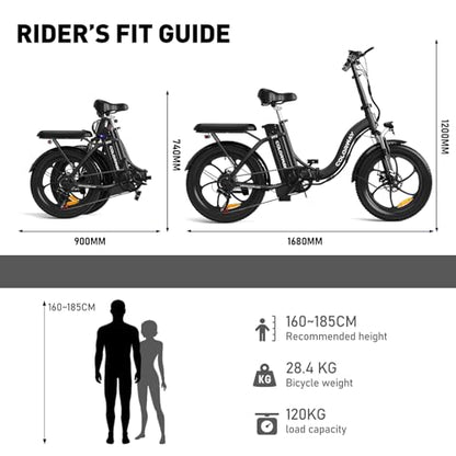 COLORWAY 20'' Electric Bike, Folding EBike, City Bike with 36V 15Ah Removable Battery, 7-Speed,with 250W Motor, Unisex Adult with LCD Display, Dual Disc Brake,Range up to 45-100KM,with pannier bag.
