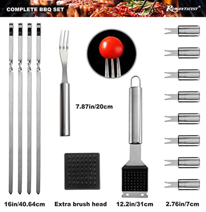- ROMANTICIST 20PCS Perfect BBQ Tools Set | Stainless Steel Barbecue Tools Set -