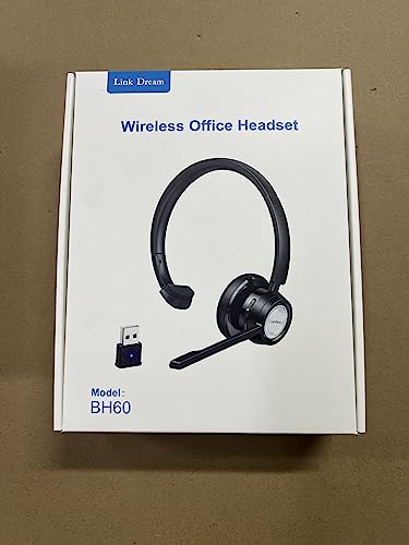 - Link Dream Bluetooth Headset with Microphone | Wireless Headset with Mic Noise Cancelling & USB Dongle -