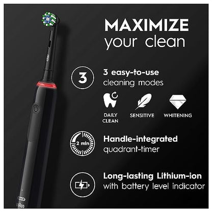 - Oral-B Pro 3 Electric Toothbrushes For Adults | 3 Modes with Teeth Whitening | Black | Oral B -