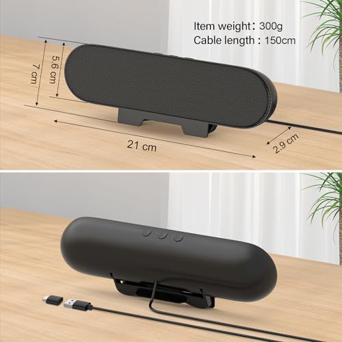 - ZETIY USB Speaker Sound Bar, Monitor Speaker for PC, USB Portable Computer Speaker