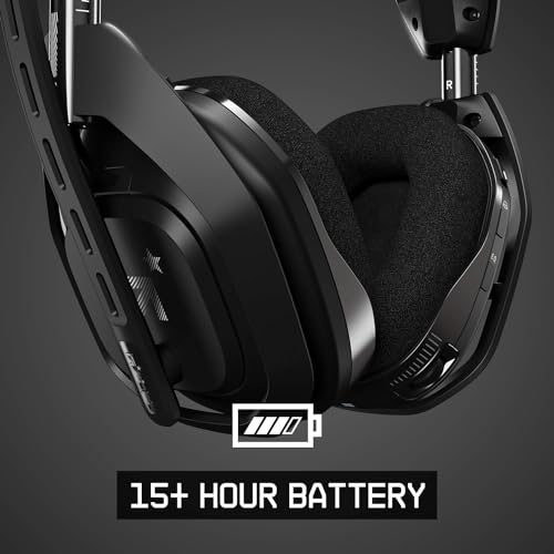 ASTRO Gaming A50 Wireless Headset + Gaming Charging Station, 4th Gen, Dolby, Balancing Gaming Sound and Voice, 2.4 GHz Wireless Connection, PS5 (HDMI adapter required), PS4, PC, Mac - Black