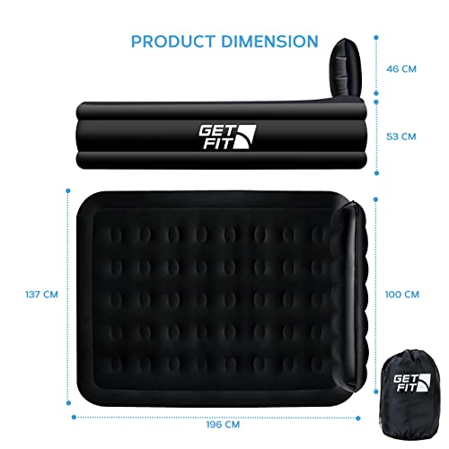 - Get Fit Air Bed With Built In Electric Pump | Premium Double Airbed | Quick Blow Up Bed -