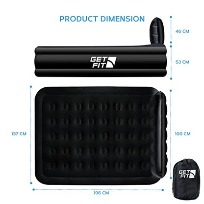 - Get Fit Air Bed With Built In Electric Pump | Premium Double Airbed | Quick Blow Up Bed -