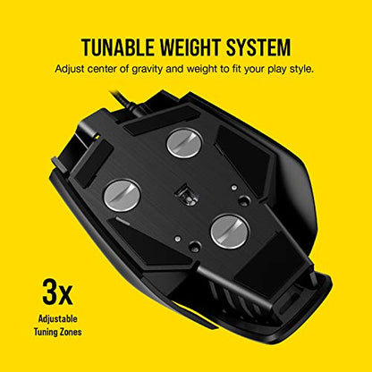 Corsair M65 PRO RGB FPS Gaming Mouse (12000 DPI Optical Sensor, Adjustable Weights, 8 Programmable Buttons, 3-Zone RGB Multi-Colour Backlighting, Xbox One Compatible) - Black