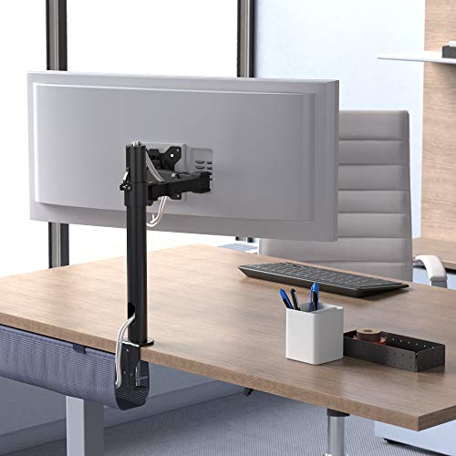 Amazon Basics Single Monitor Stand - Height Adjustable Arm Mount, Steel, Black
