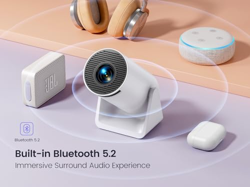 - Mini Projector【Auto Keystone & Short Throw】| 15000 Lumen WiFi Bluetooth Portable Phone Projector 4K -