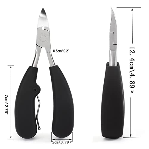 BEZOX Precision Toenail Clippers for Thick or Ingrown Toenails- Podiatrist Toenail Clippers - Professional Large Nail Clipper Grooming Tool - W/Metal Box/Spare Spring