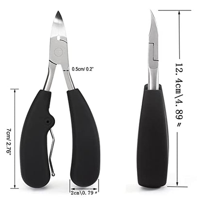 BEZOX Precision Toenail Clippers for Thick or Ingrown Toenails- Podiatrist Toenail Clippers - Professional Large Nail Clipper Grooming Tool - W/Metal Box/Spare Spring