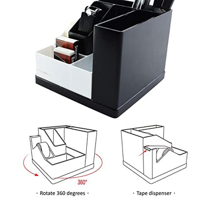 - EXERZ Desk Organiser/Pen Holder/Desk Tidy/Rotating 360° | Stationery Included -